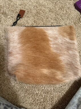 Cowhide and leather medium catchall new